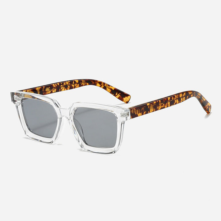 Dame kvadratisk solbrille med gjennomsiktig ramme og polarisert glass Skanto