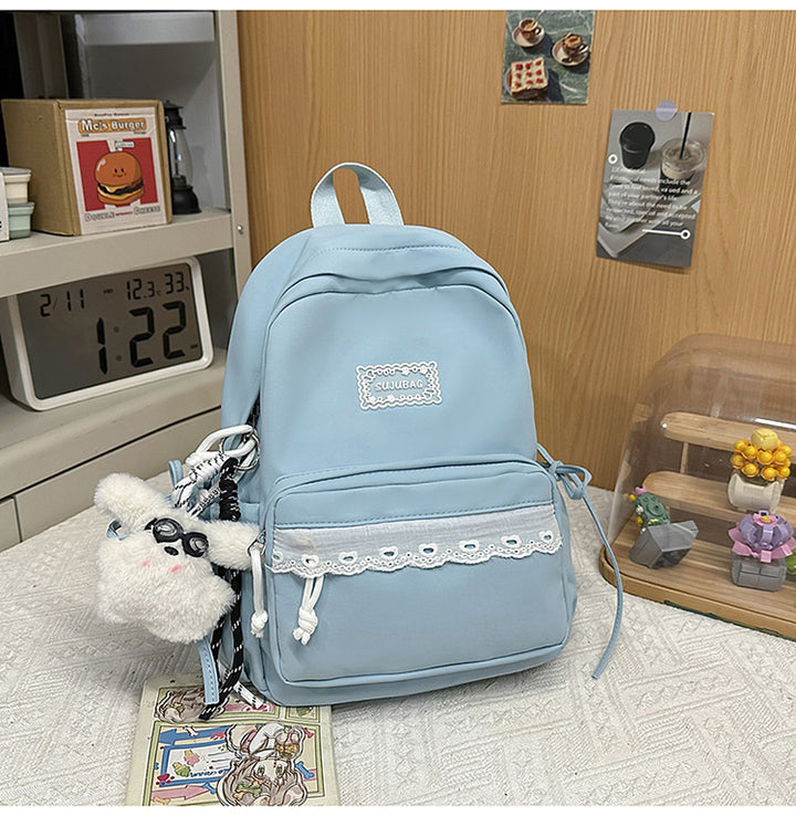 Cute brodert multi-lomme skole ryggsekk