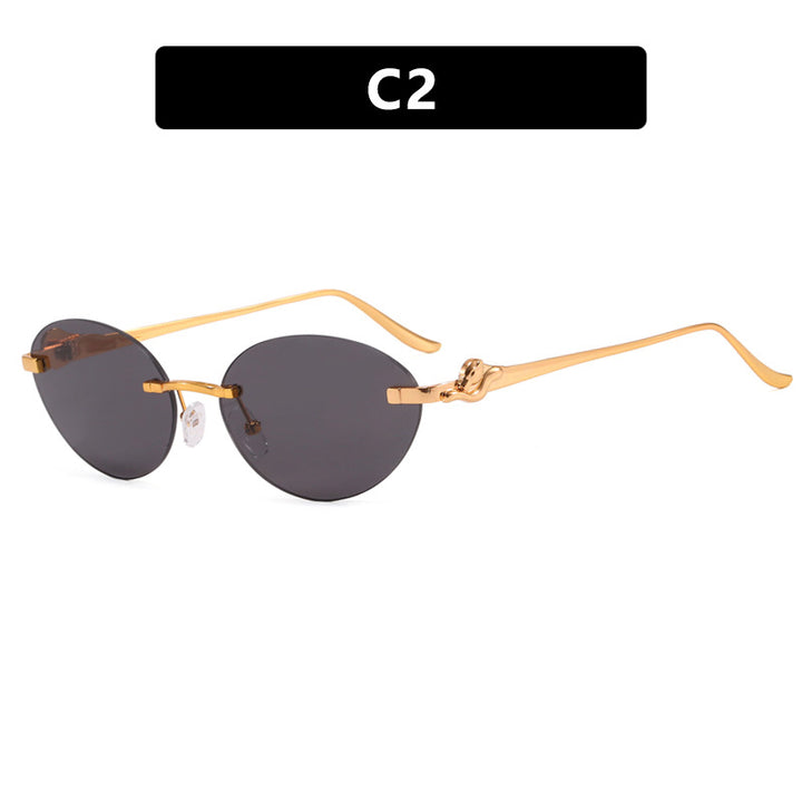 Women's round sunglasses with elegant, semi-transparent frame and stylish details Skanto