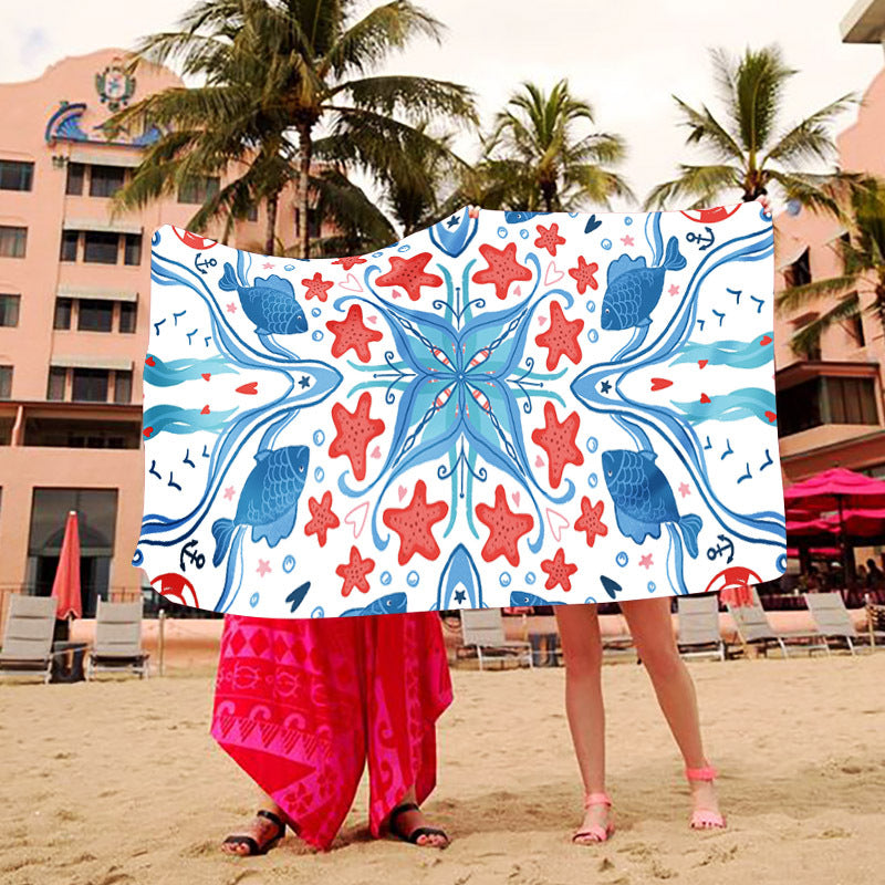 Strandteppe med kreativt kunstdesign Skanto