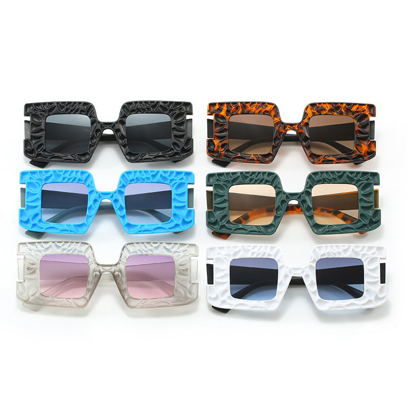 Dame oversized solbrille med strukturert ramme Skanto