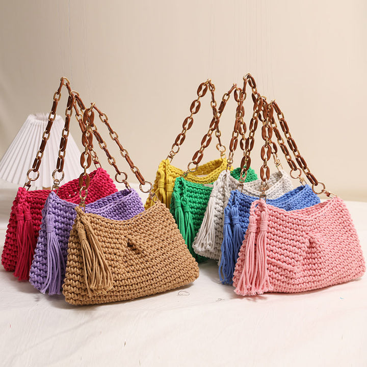 Handmade macrame bag with stylish fringe Skanto