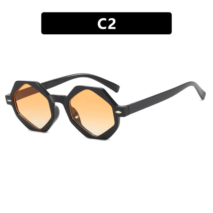 Dame trendig solbrille i moderne åttkant-design Skanto