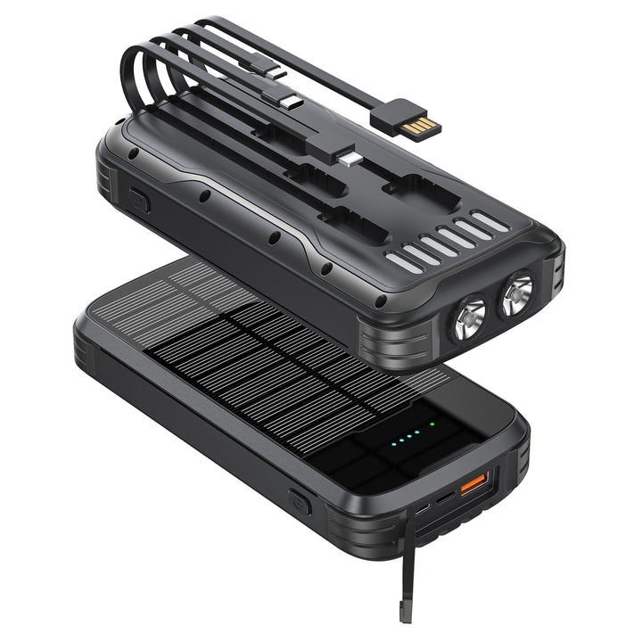 Robust Solcelle Powerbank med Integrert Lommelykt og Multifunksjonell Ladeport Skanto
