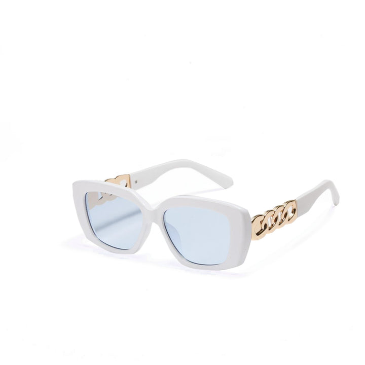 Dame elegant kvadratisk solbrille med gullutstyrt ramme Skanto
