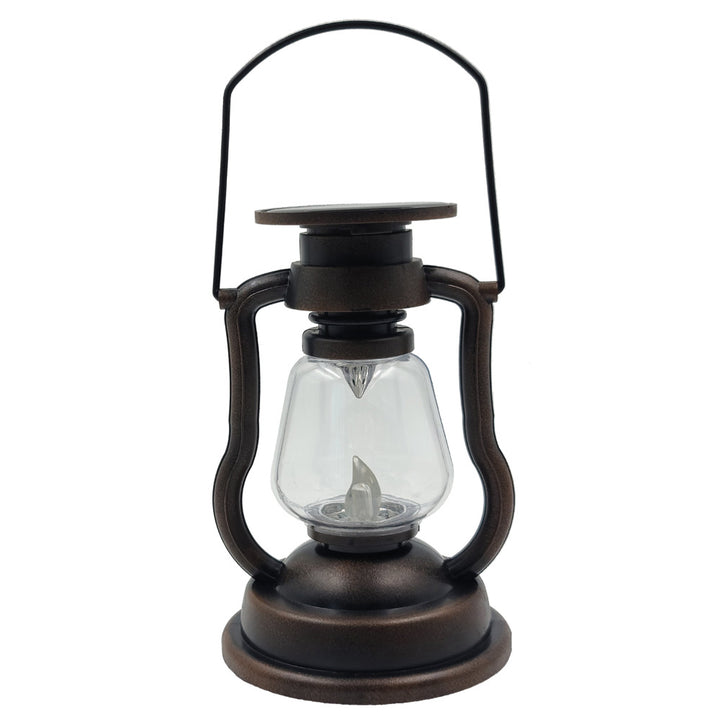 Antikke LED orkanlampe med flammende lys-effekt, glassklode og hengende håndtak, bærbar dekorativ lampe Skanto