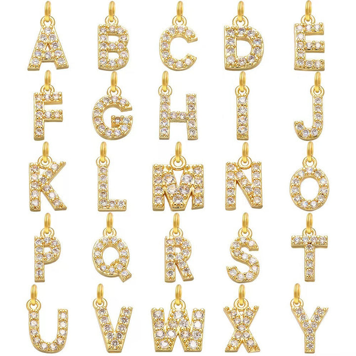 Skanto | Delikat Diamant Bokstav Initial Herringbone Halskjede
