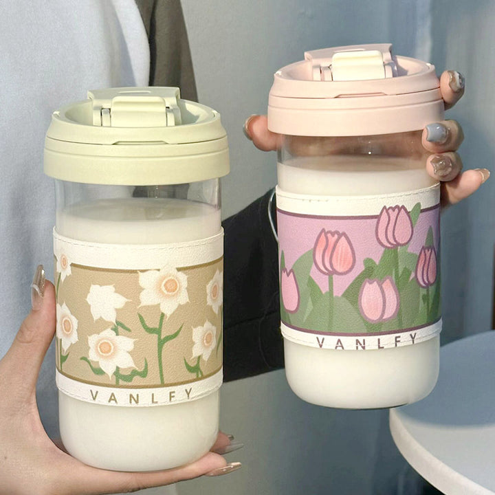 Damen Isoliertrinkbecher mit elegantem Blumenmuster Skanto