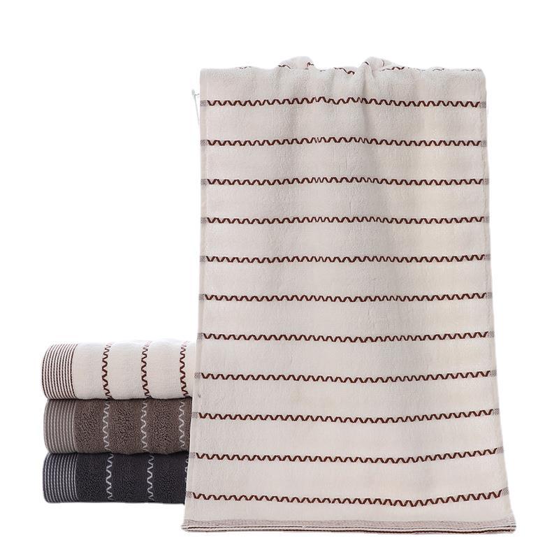 Dame Frottee Badetuch med moderne striper Skanto