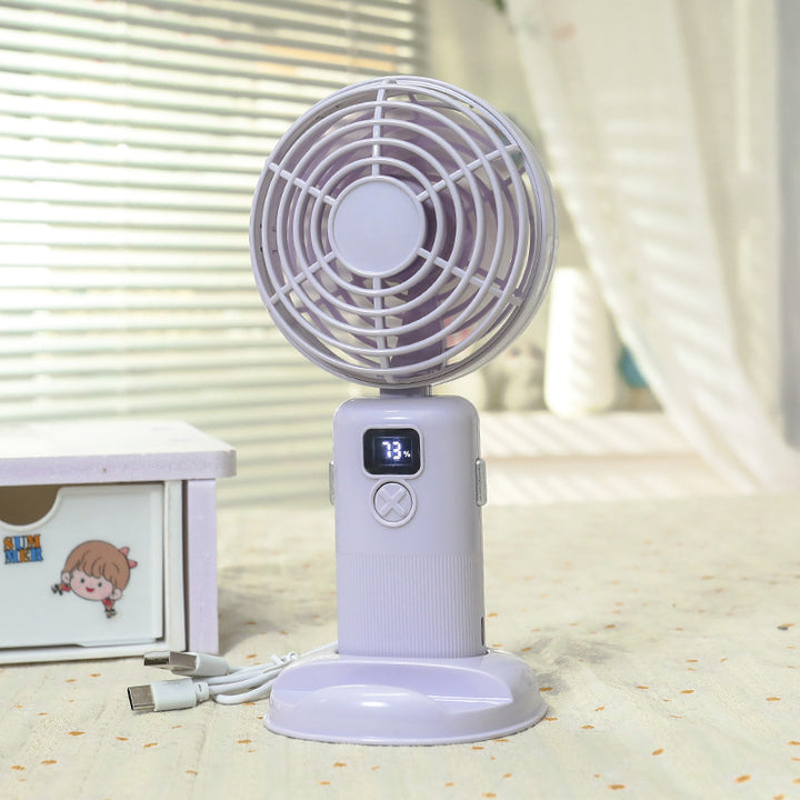 Dame Bærbar Mini-USB-vifte med LCD-skjerm Skanto