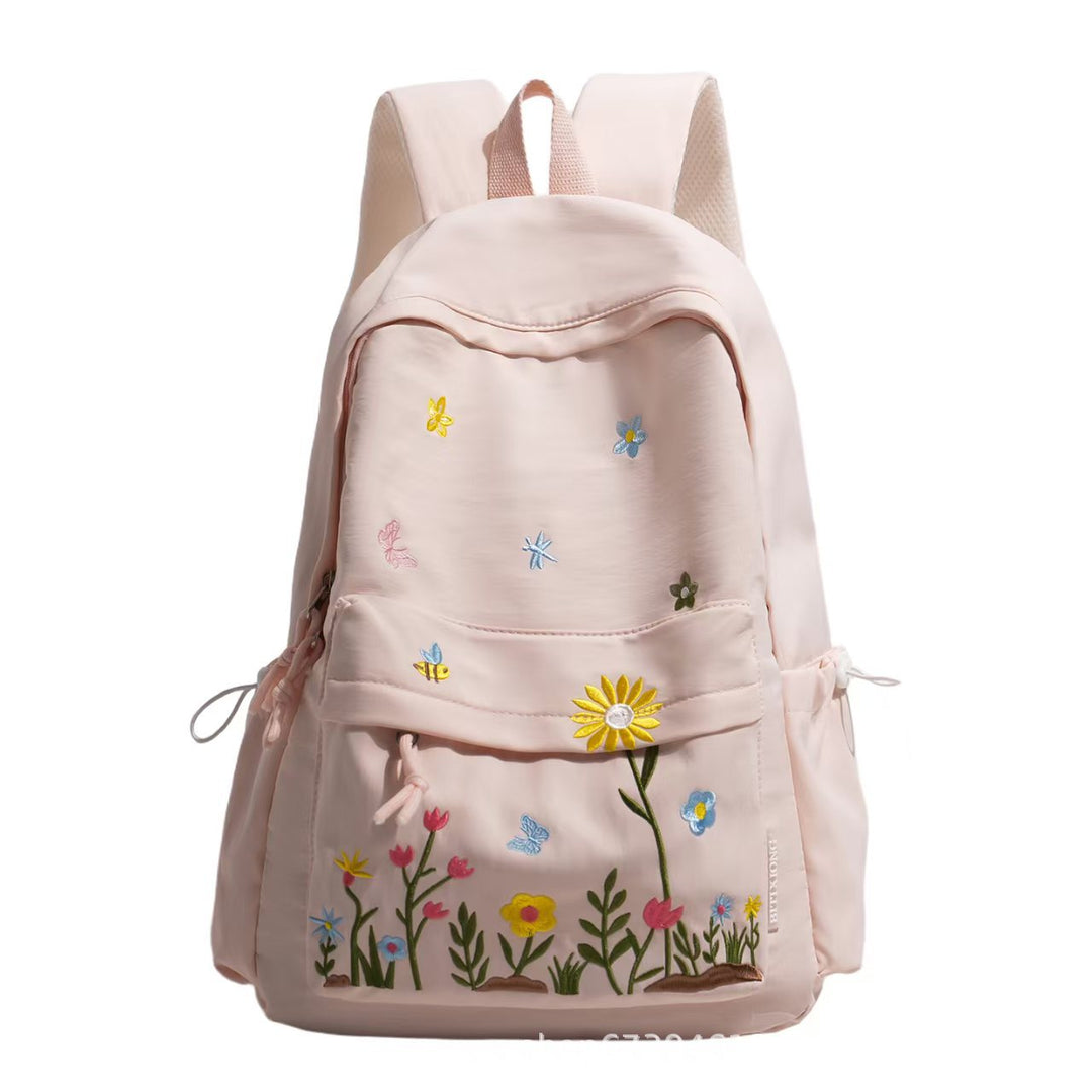 Blomsterbrodert ryggsekk Skanto