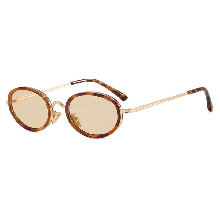 Women's elegant round sunglasses with modern metal frame Skanto