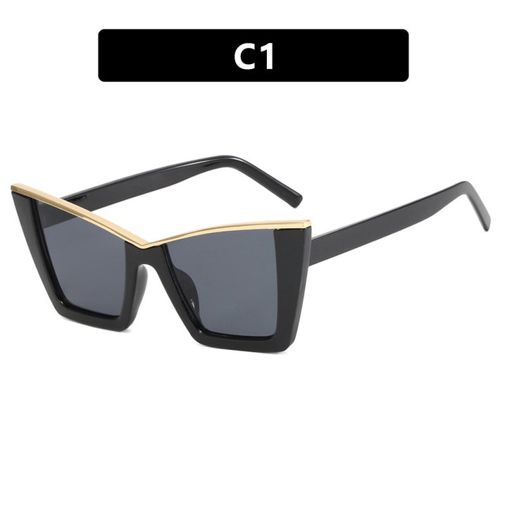 Dame moteriktig solbrille med unik geometrisk ramme Skanto