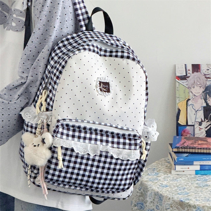 Sjarmerende Gingham-mønstret skoleveske