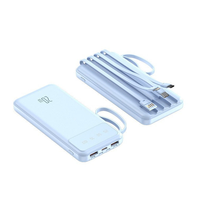 Powerbank med multifunksjonelle ladekabler og digital ladet skjerm Skanto