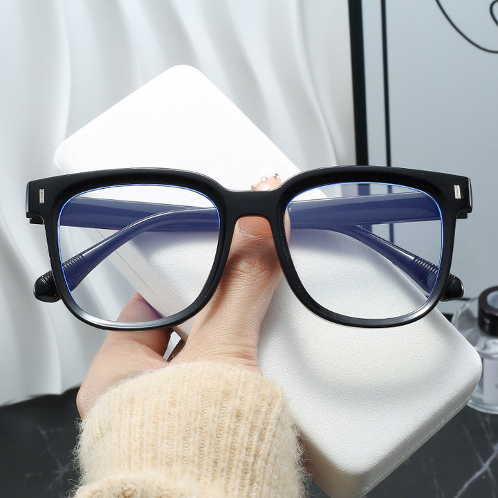 Dame trendy rektangulære briller med blå glass Skanto