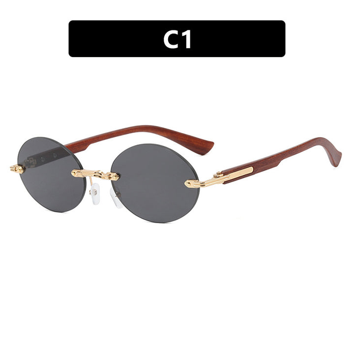 Dame rund solbrille med elegant treinnramme og UV-beskyttelse Skanto