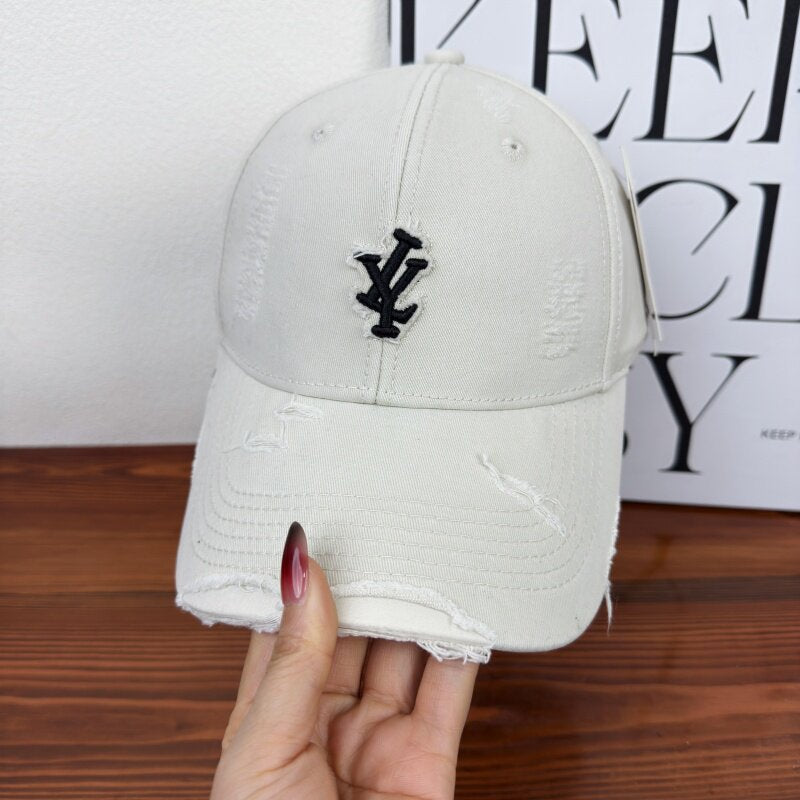 Herres Slitt Denim Justerbar Baseball Cap Skanto