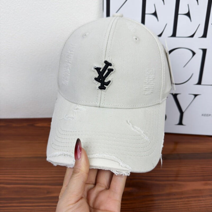 Herres Slitt Denim Justerbar Baseball Cap Skanto