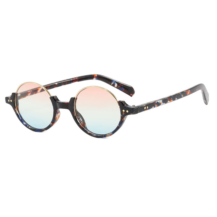Women's round sunglasses with elegant plastic-coated frame Skanto