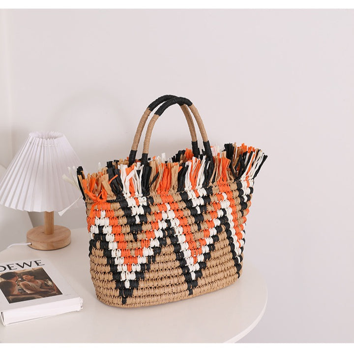 Stylish basket bag with eye-catching pattern Skanto