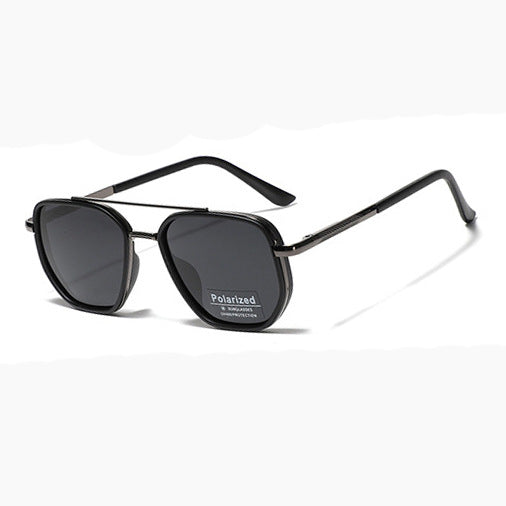 Dame kvadratisk solbrille med polarisert glass og elegant metallramme Skanto