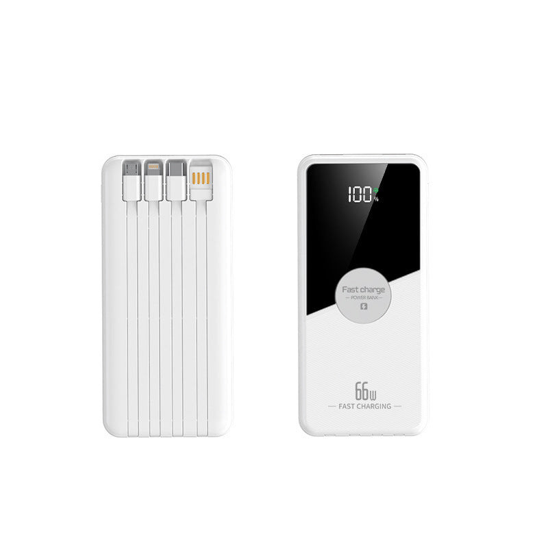 Bærbar Powerbank med innebygd multi-ladekabel og digital ladningsindikator Skanto