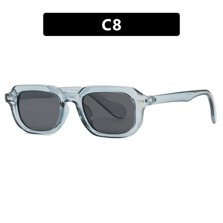 Women's square sunglasses with high-gloss transparent frame and polarized lenses Skanto