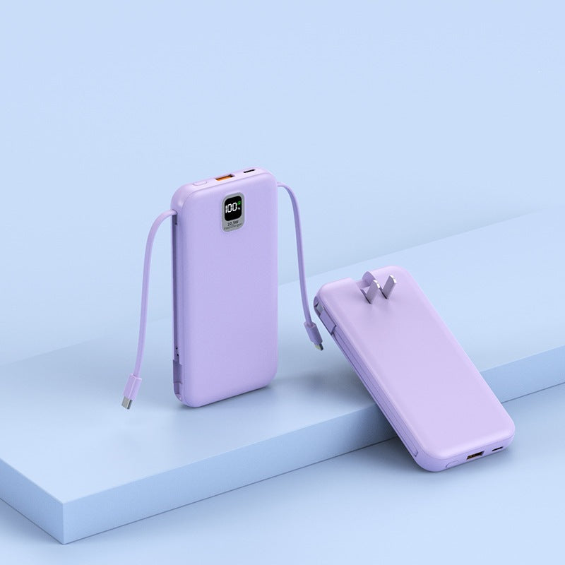 Bærbar Powerbank med integrert ladekabel og LED-display Skanto
