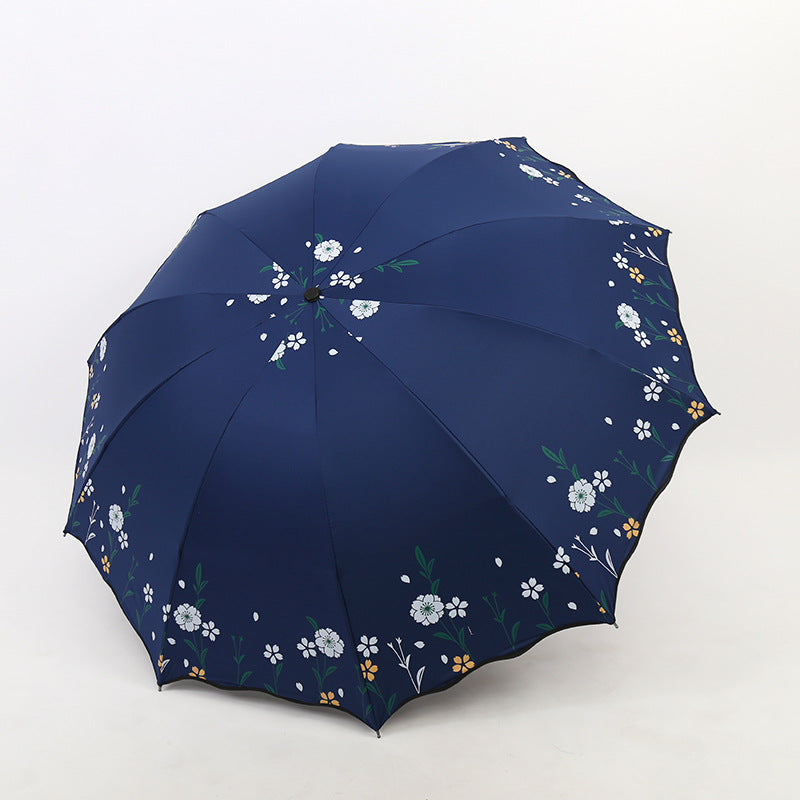 Dame blomsterdekorert paraply Skanto