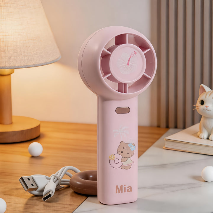 Damer Bærbar Håndvifte med ergonomisk design og søtt motiv Skanto