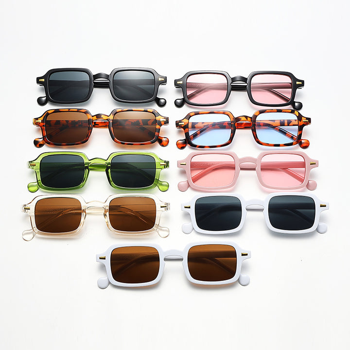Dame geometrisk solbrille med trendy dyreprint Skanto