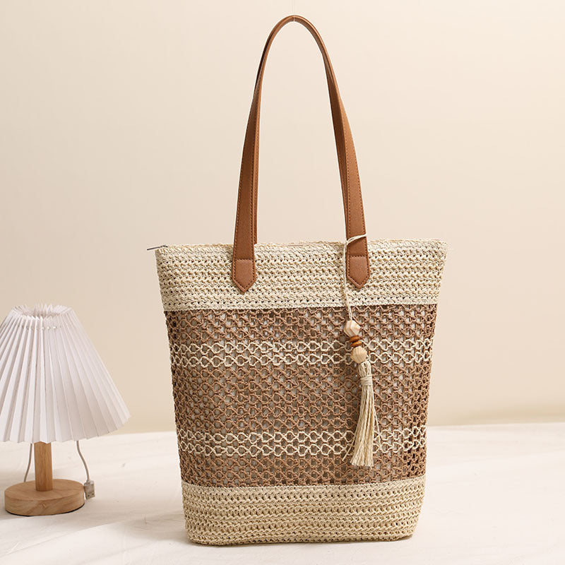 Braided Natural Material Tote Bag Skanto