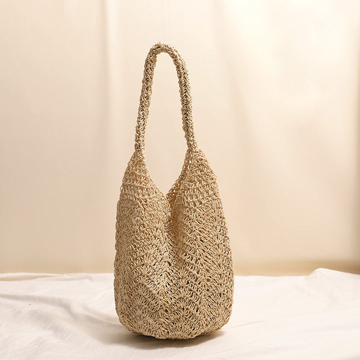 Hand-crocheted tote with deep slit Skanto