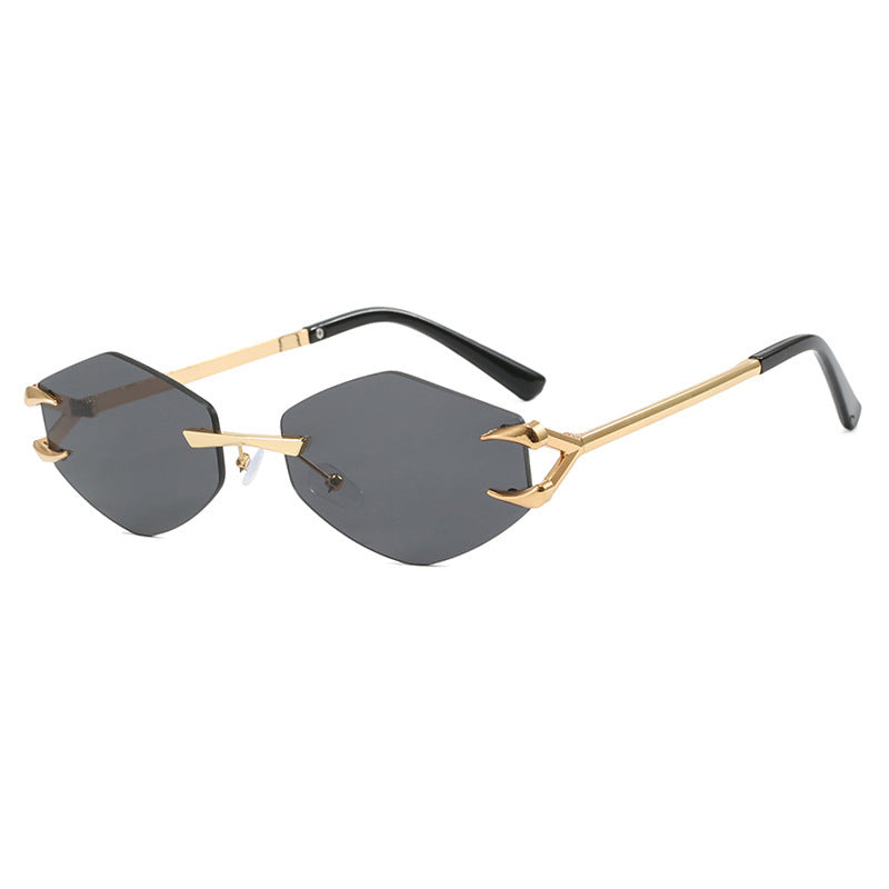 Damer geometrisk designer-solbrille med fremragende metallramme Skanto