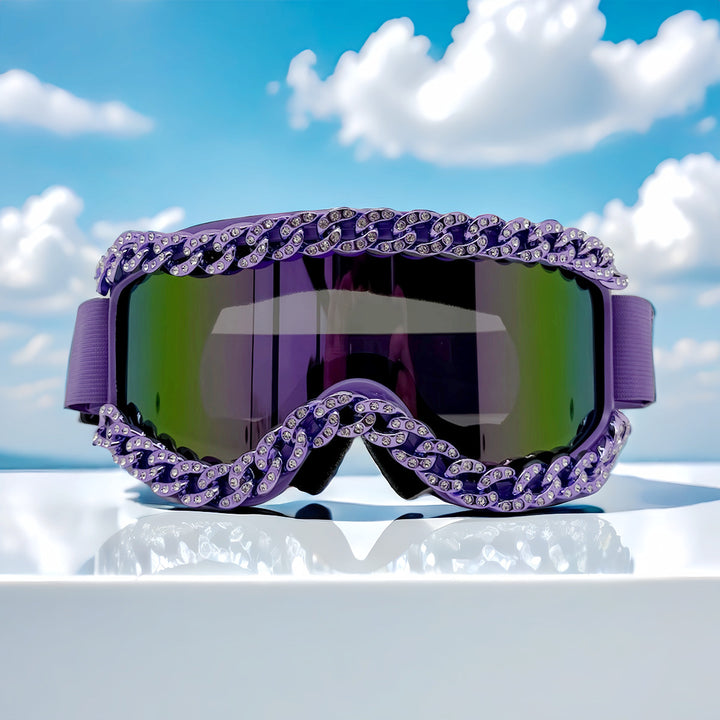 Dame skibriller med glamorøs rhinestones ramme Skanto