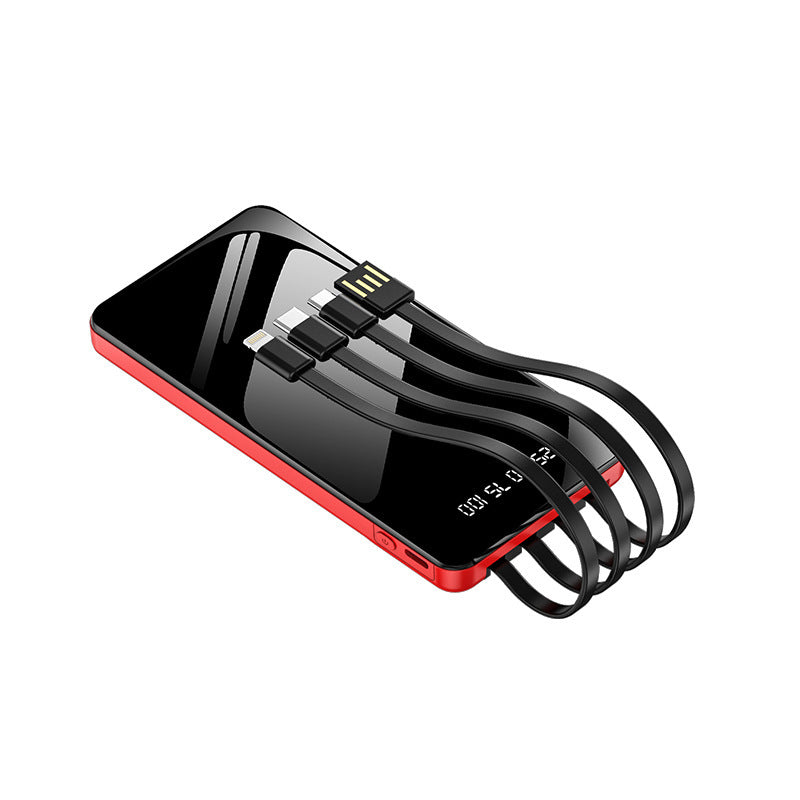 Multifunksjonell powerbank med integrert kabelsystem Skanto