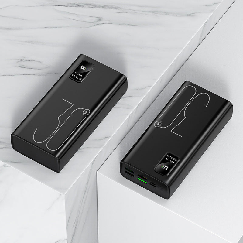 Høyytelses powerbank med smart LCD-skjerm og to USB-porter Skanto