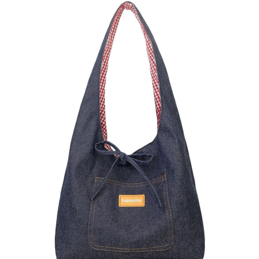 Trendig denim skulderveske Skanto