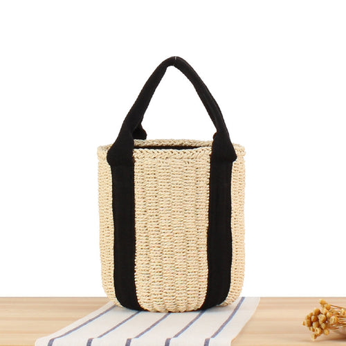 Structured tote bag made of woven natural material Skanto