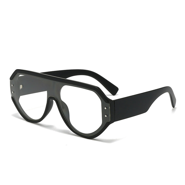 Dame fashionable oversized solbriller med bred ramme Skanto