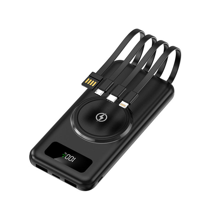 Bærbar Powerbank med multifunksjonsladekabel og digitalt display Skanto