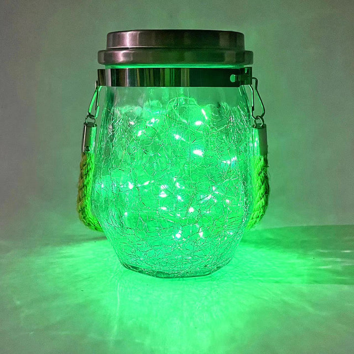 Samtidig KREATIV sprukket glassflaske stjerne dekor LED solcelle lyskjede for utendørs terrasse | Skanto