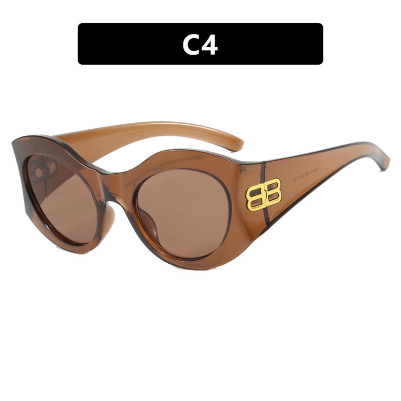 Women's Stylish Cat-Eye Sunglasses with High-Gloss Design and Protective Lenses Skanto