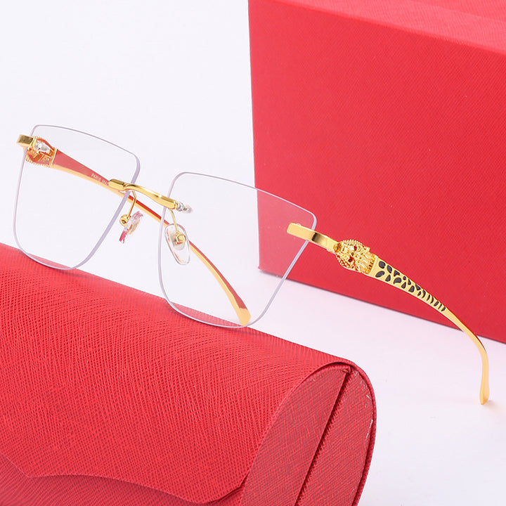 Dame Geometrisk Solbrille med elegant gullfarget detalj Skanto