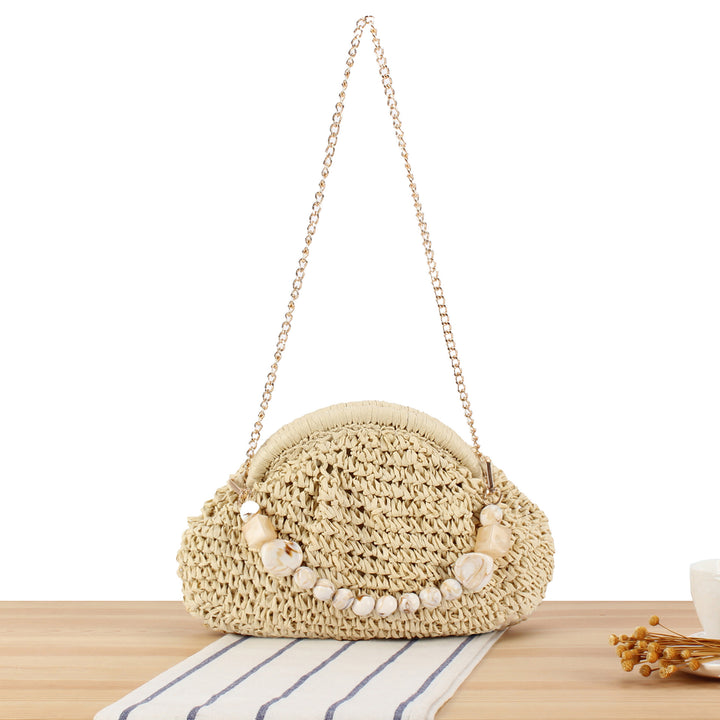 Shoulder Bag with Elegant Pearl Embellishment Skanto