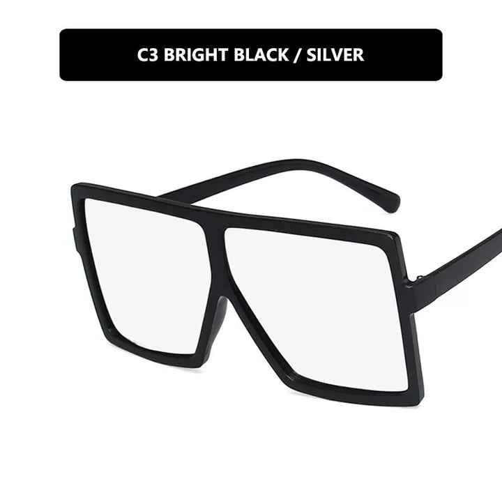 Women's modern oversized sunglasses with transparent frame and stylish lenses Skanto
