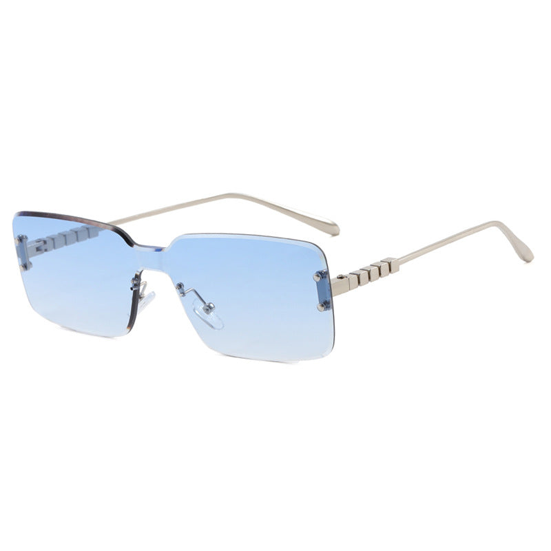 Women's modern rectangular sunglasses with stylish metal frame Skanto