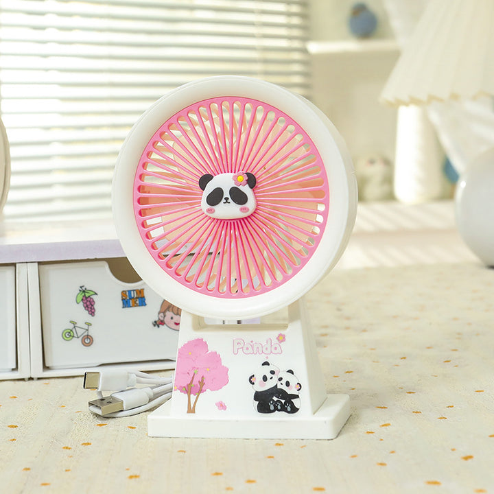 Dame bærbar mini-vifte med søtt panda-motiv Skanto