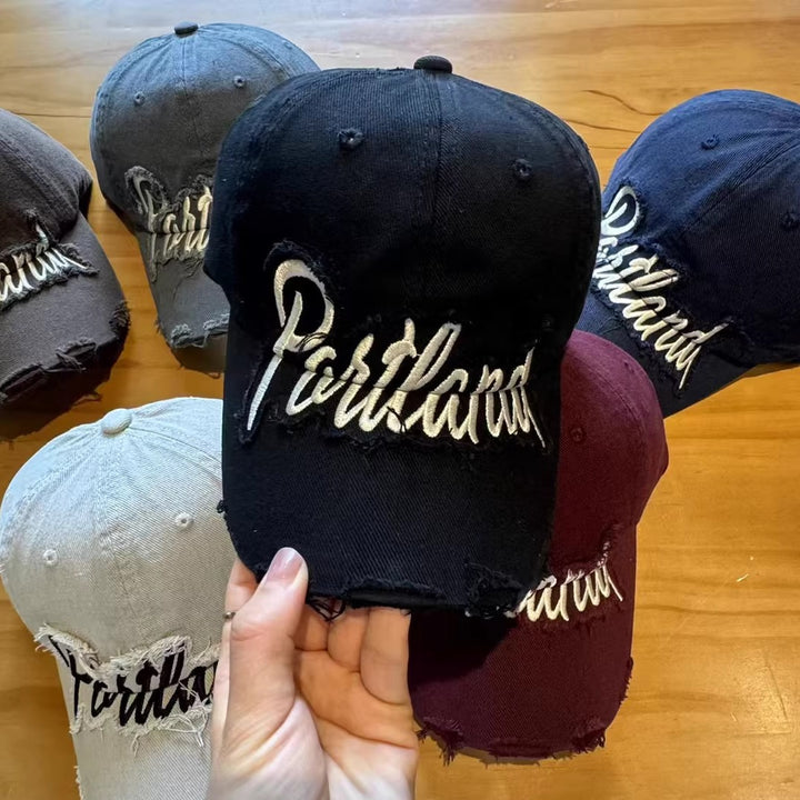 Unisex Slittet Denim Baseball Caps Skanto